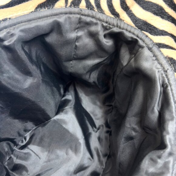 Fedora Tan Zebra Velveteen Gangsta -  Big Daddy Hat Vtg Y2K - Picture 6 of 10